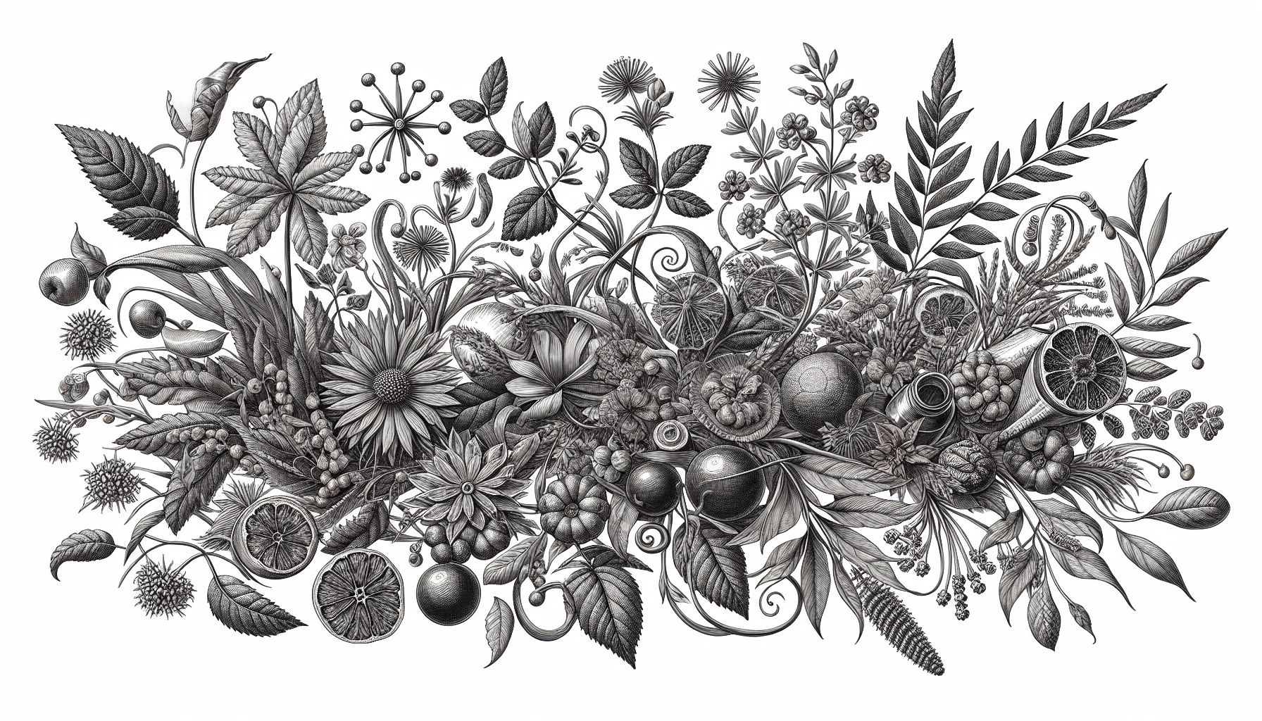 Image of natural herbs and ingredients used in potency remedies